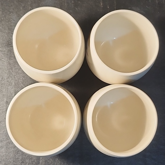 Set of 4 Vintage '70s Japanese Bamboo/Floral Pottery Tea/Sake Cups, ARMBEE - Picture 5 of 6